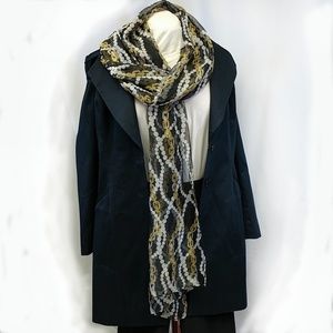 Bebe Black Gold and white Scarf